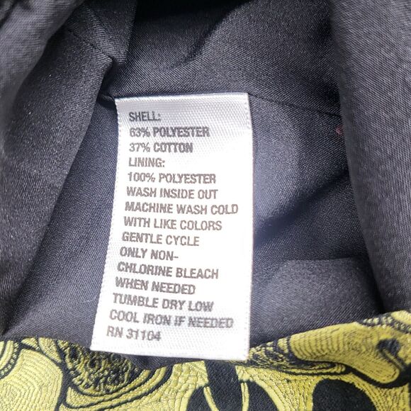 Crown & Ivy Elephant Skirt Black Gold 6 Petite - Picture 8 of 11